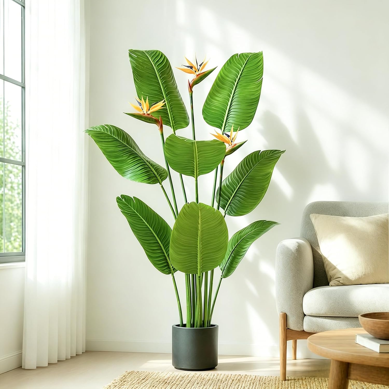 Artificial Tropical Plant in Pot for Indoor Home Decor