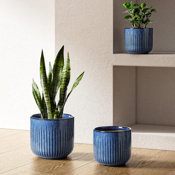 Ceramic Indoor Planters with Drainage Holes for House Plants
