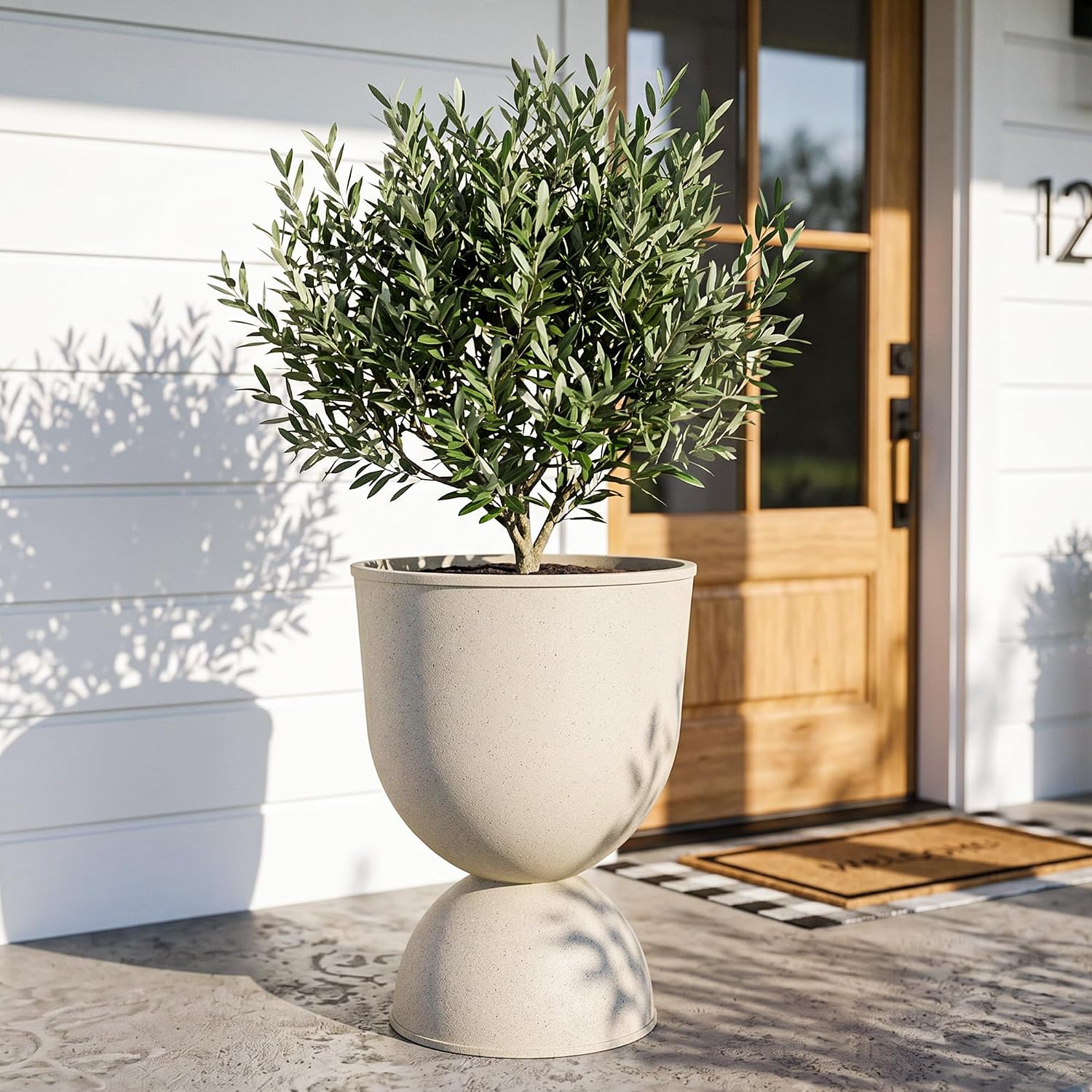 Decorative Urn Planter with Drainage for Indoor Outdoor Plants