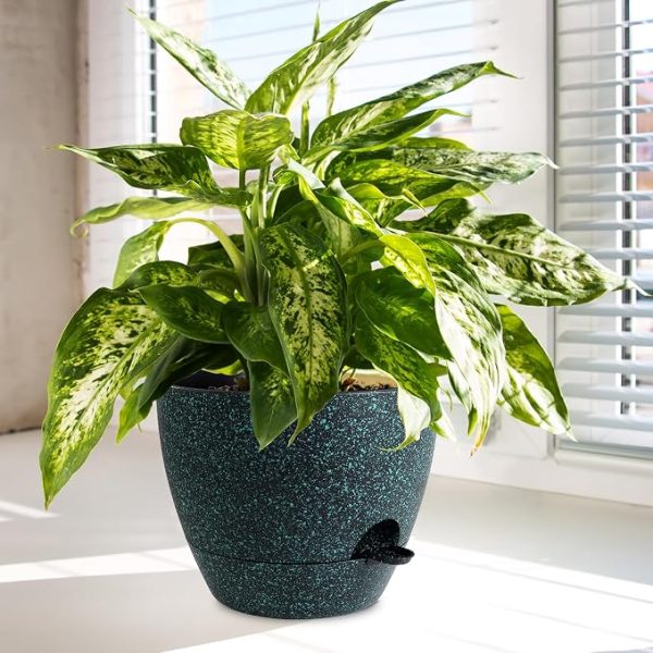 Self Watering Plant Pots with Drainage for Indoor Outdoor Plants